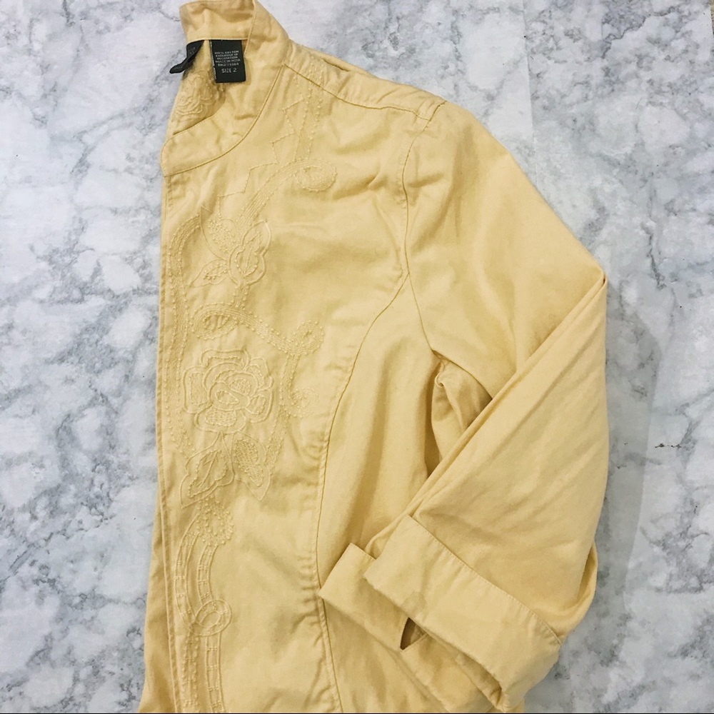 Chico’s Lightweight Floral Embroidered Coat